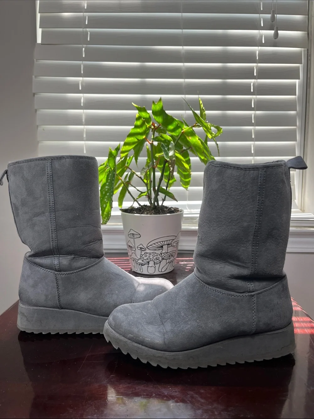 NYC Grey Boots Size 6